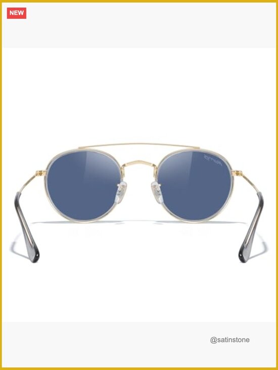Retro Round Polarized Sunglasses - Unisex Double Bridge Metal Frame UV400 main image 6